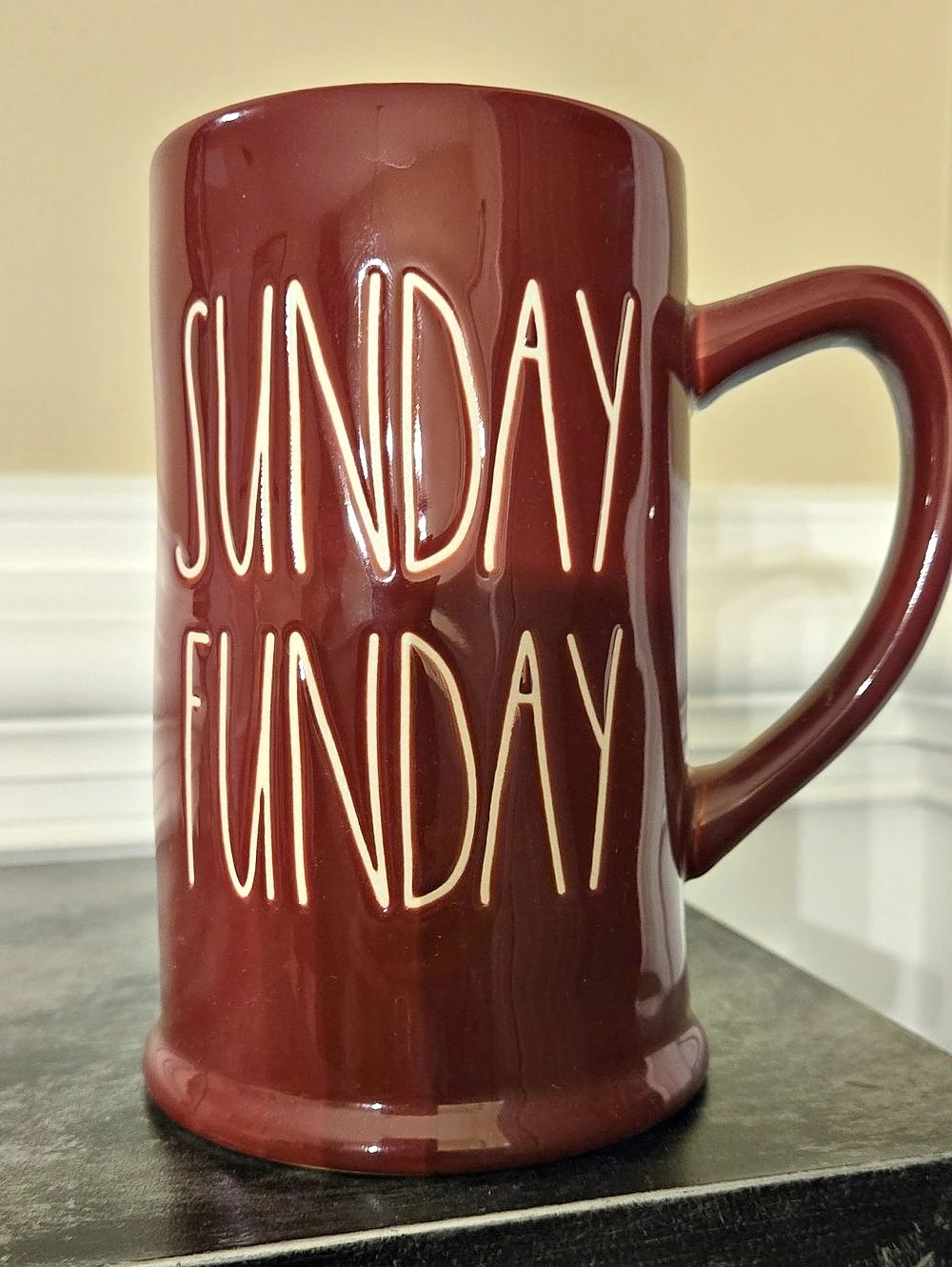 Rae Dunn Sunday Funday Tall Mug Red